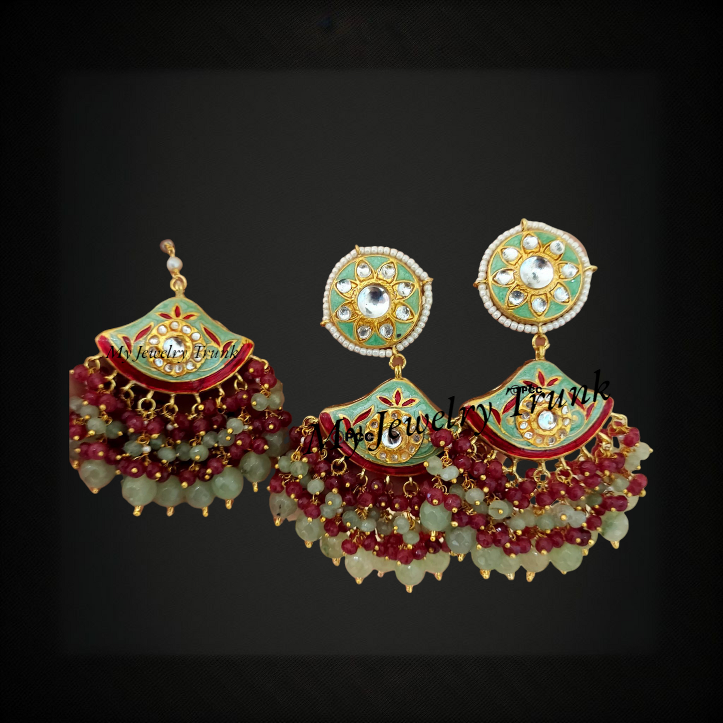 Meenakari Earring & Tika Set