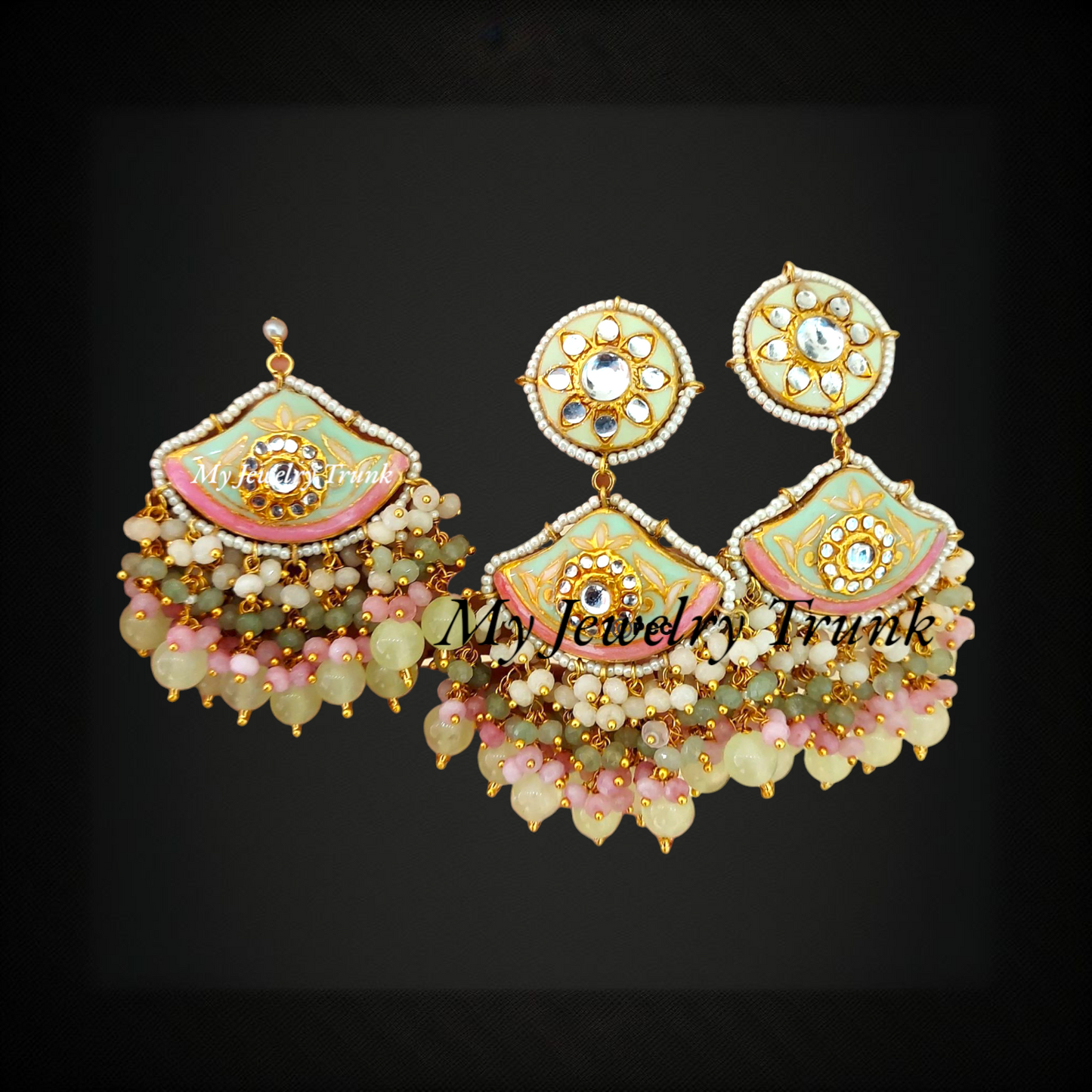 Meenakari Earring & Tika Set