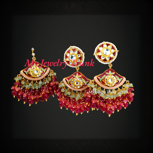 Meenakari Earring & Tika Set