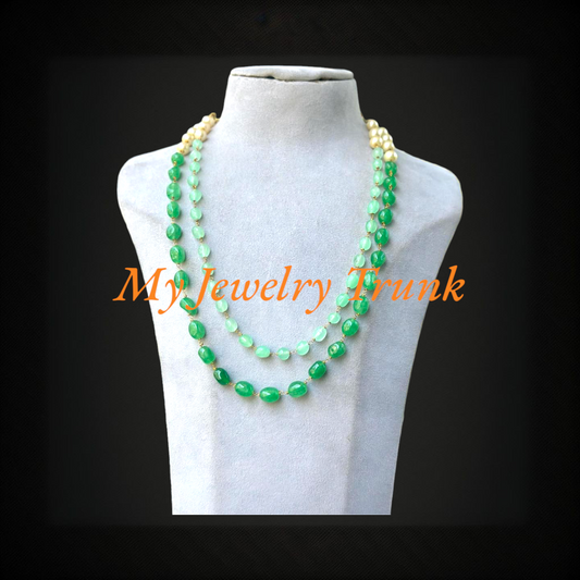 Color Stone Long Necklace